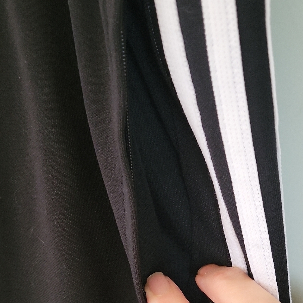 Adidas Black Joggers with White Stripes Size Small - Picture 3 of 10